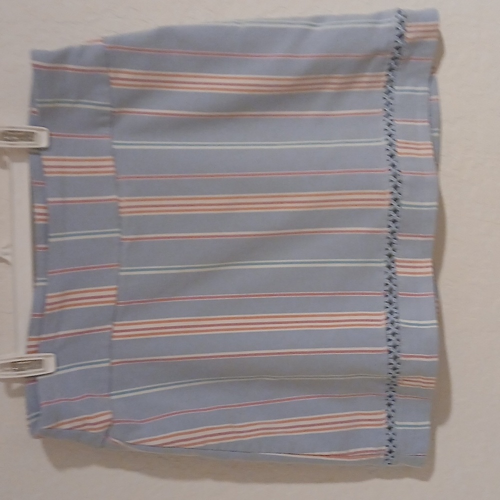 Crown & Ivy Blue and Pink Striped Mini Skirt Size 8P
